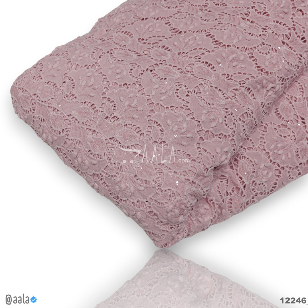 Cutwork Cotton Cotton 52-Inches PINK Per-Metre 