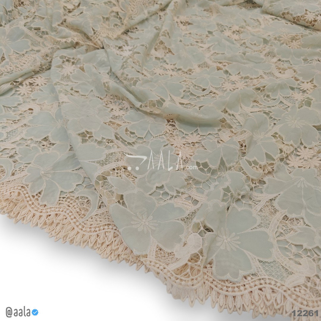 Cutwork Cotton Cotton 52-Inches GREEN Per-Metre 
