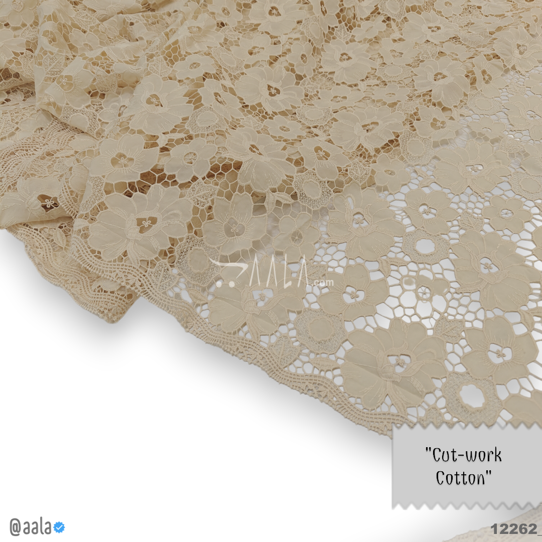 Cutwork Cotton Cotton 52-Inches CREAM Per-Metre #12262
