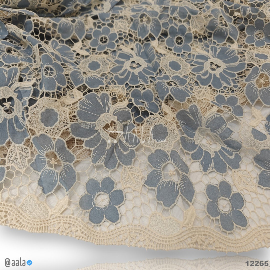 Cutwork Cotton Cotton 52-Inches GREY Per-Metre 