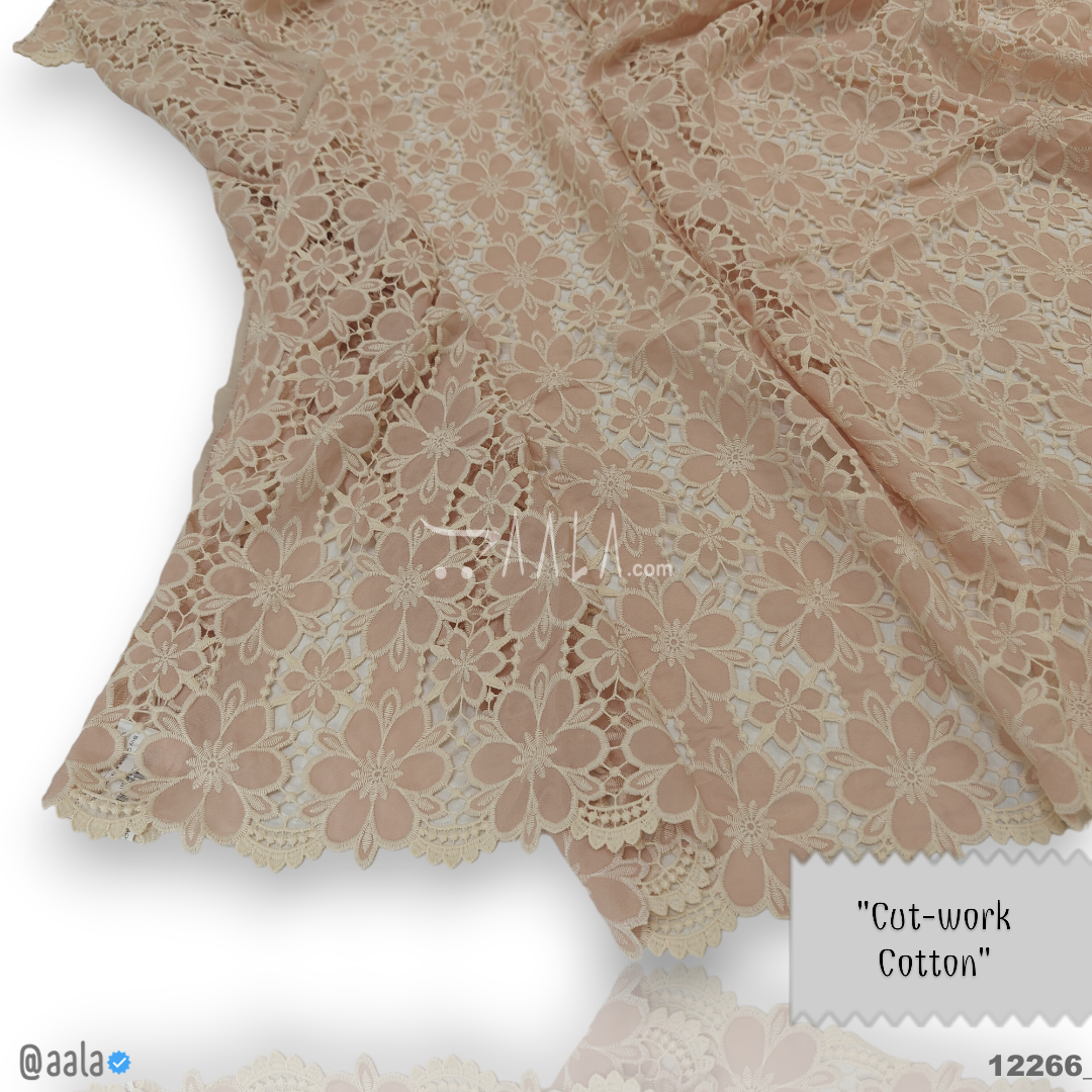Cutwork Cotton Cotton 52-Inches PEACH Per-Metre #12266