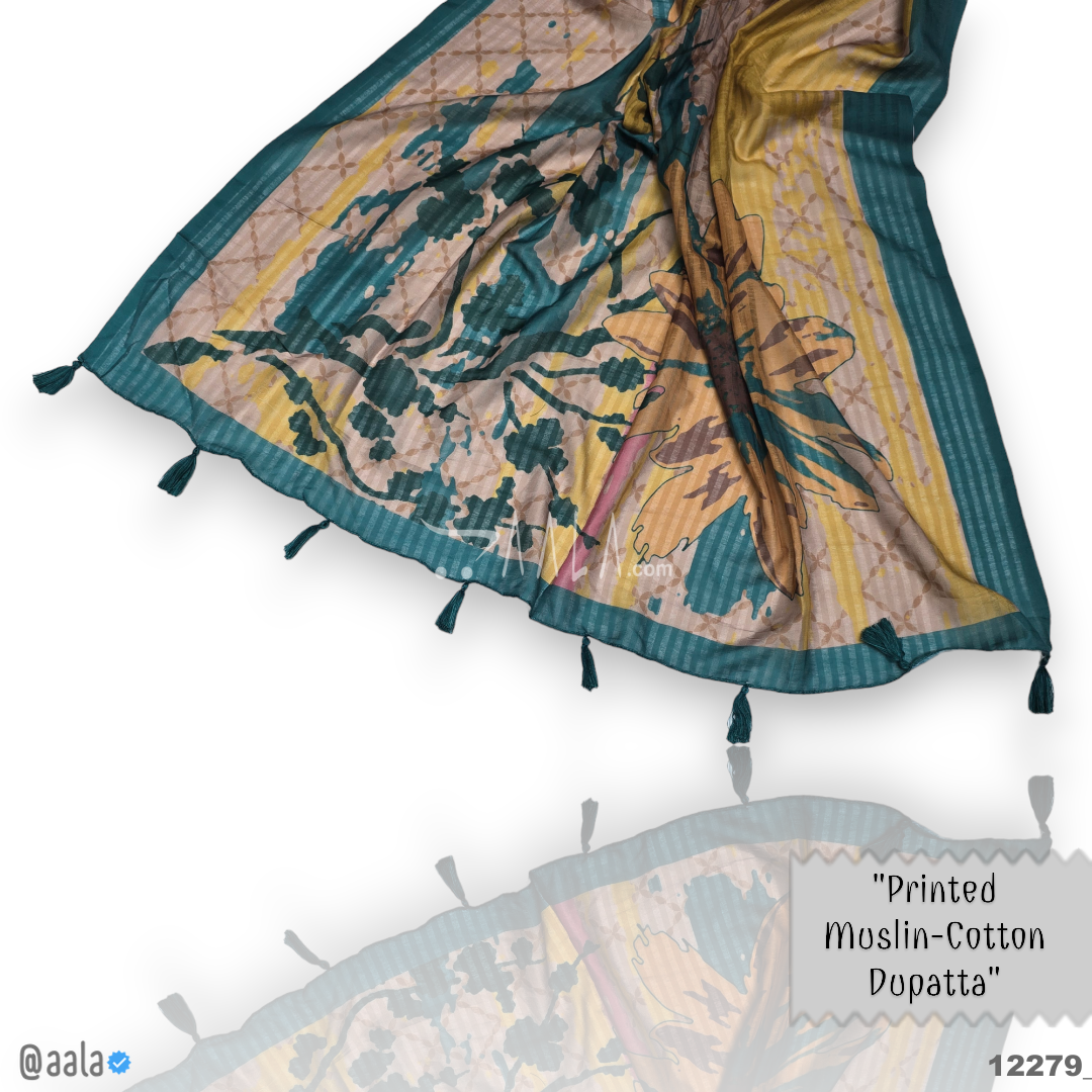 Printed-Muslin Cotton Cotton Dupatta-36-Inches PRINTED 2.25-Metres 