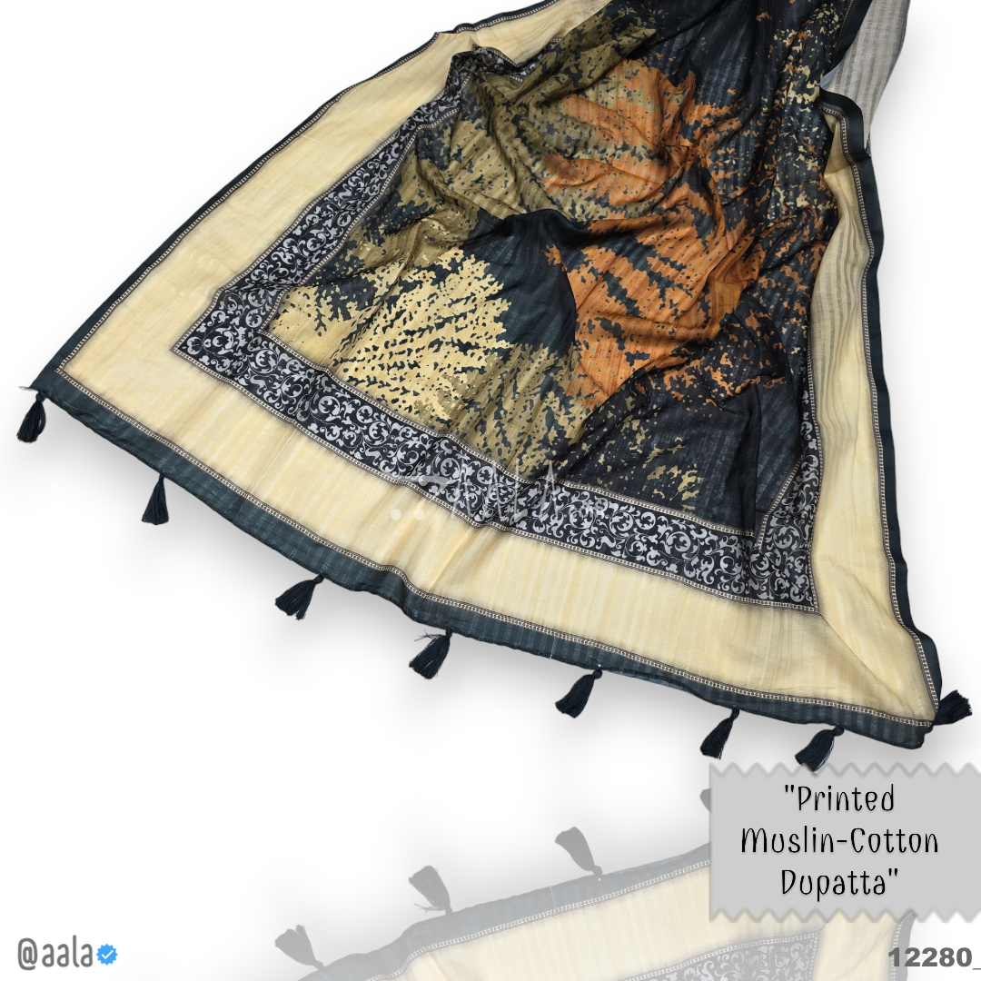 Printed-Muslin Cotton Cotton Dupatta-36-Inches PRINTED 2.25-Metres 