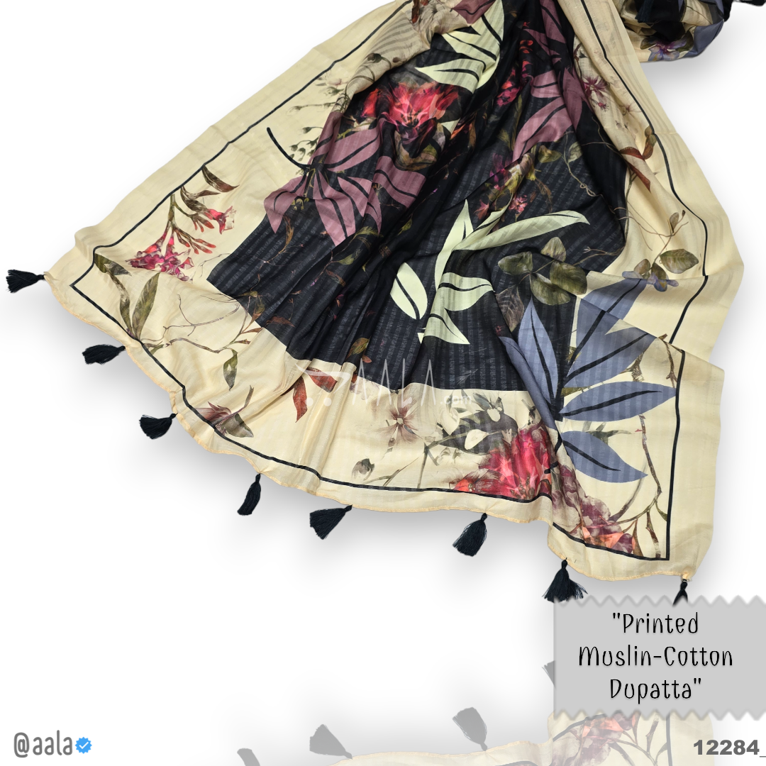 Printed-Muslin Cotton Cotton Dupatta-36-Inches PRINTED 2.25-Metres 