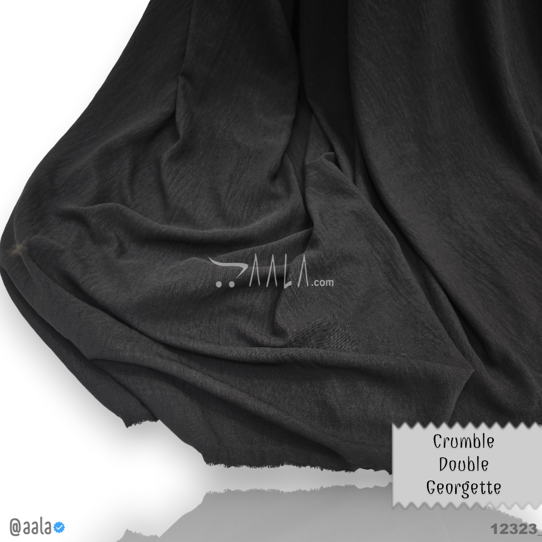 Crumble Double-Georgette Blend 58-Inches BLACK Per-Metre #12323