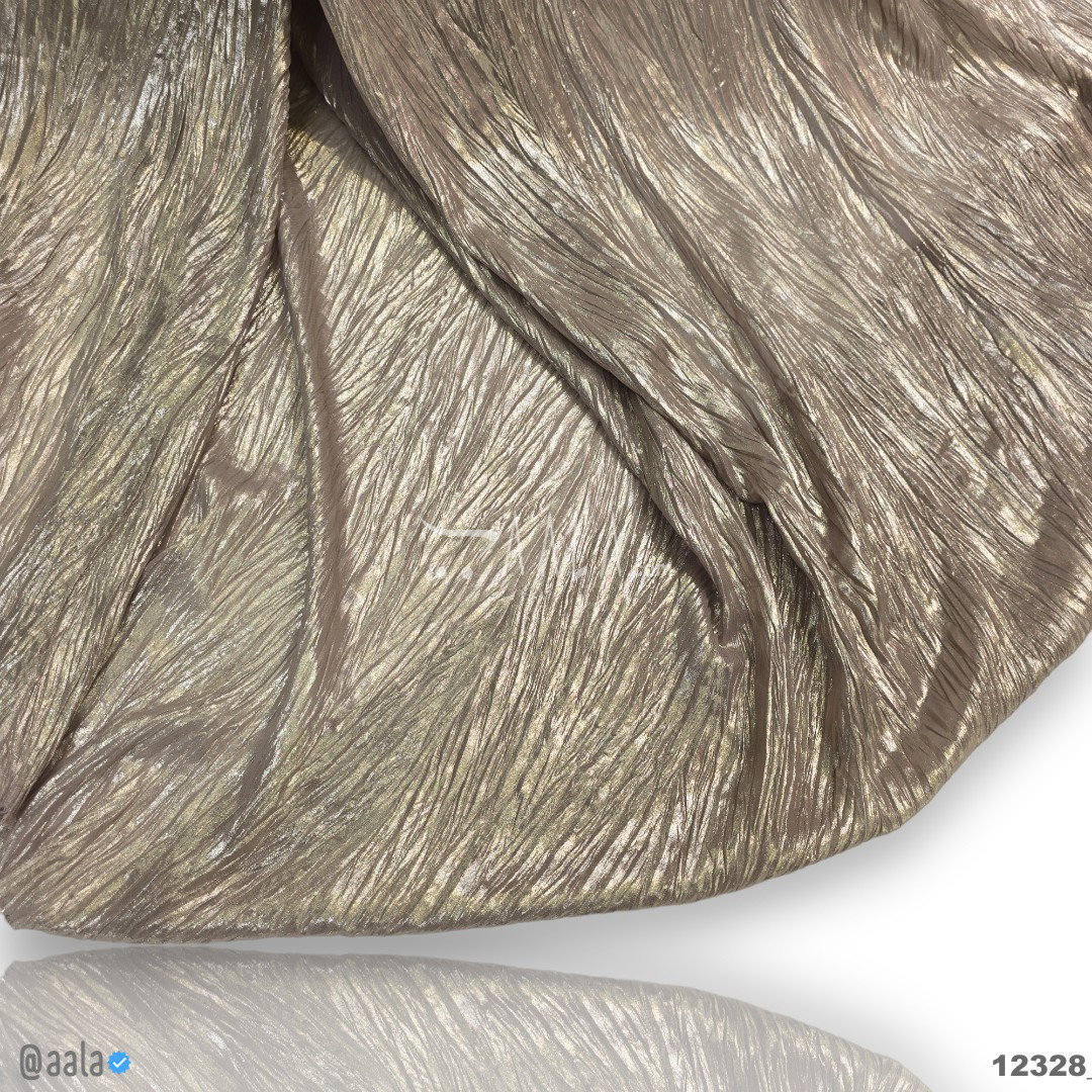 Foil-Pleat Georgette Blend 44-Inches GOLD Per-Metre 