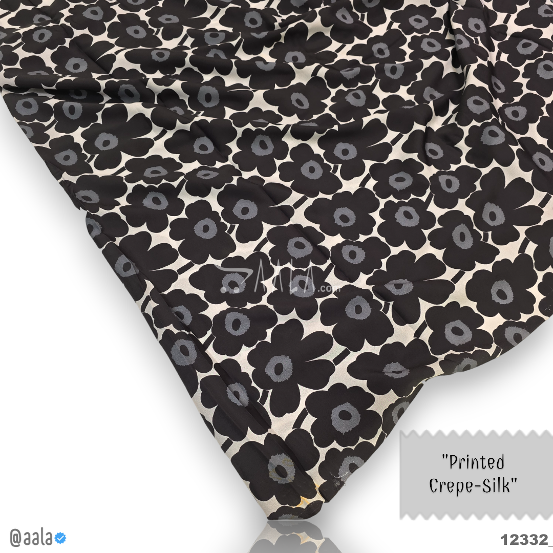 Printed-Silk Crepe Blend 44-Inches PRINTED Per-Metre #12332