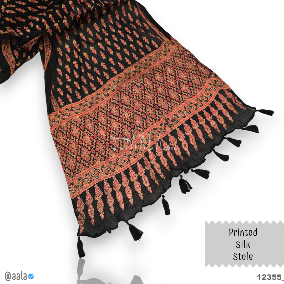 Printed Silk Blend Dupatta-20-Inches PRINTED 2.25-Metres 