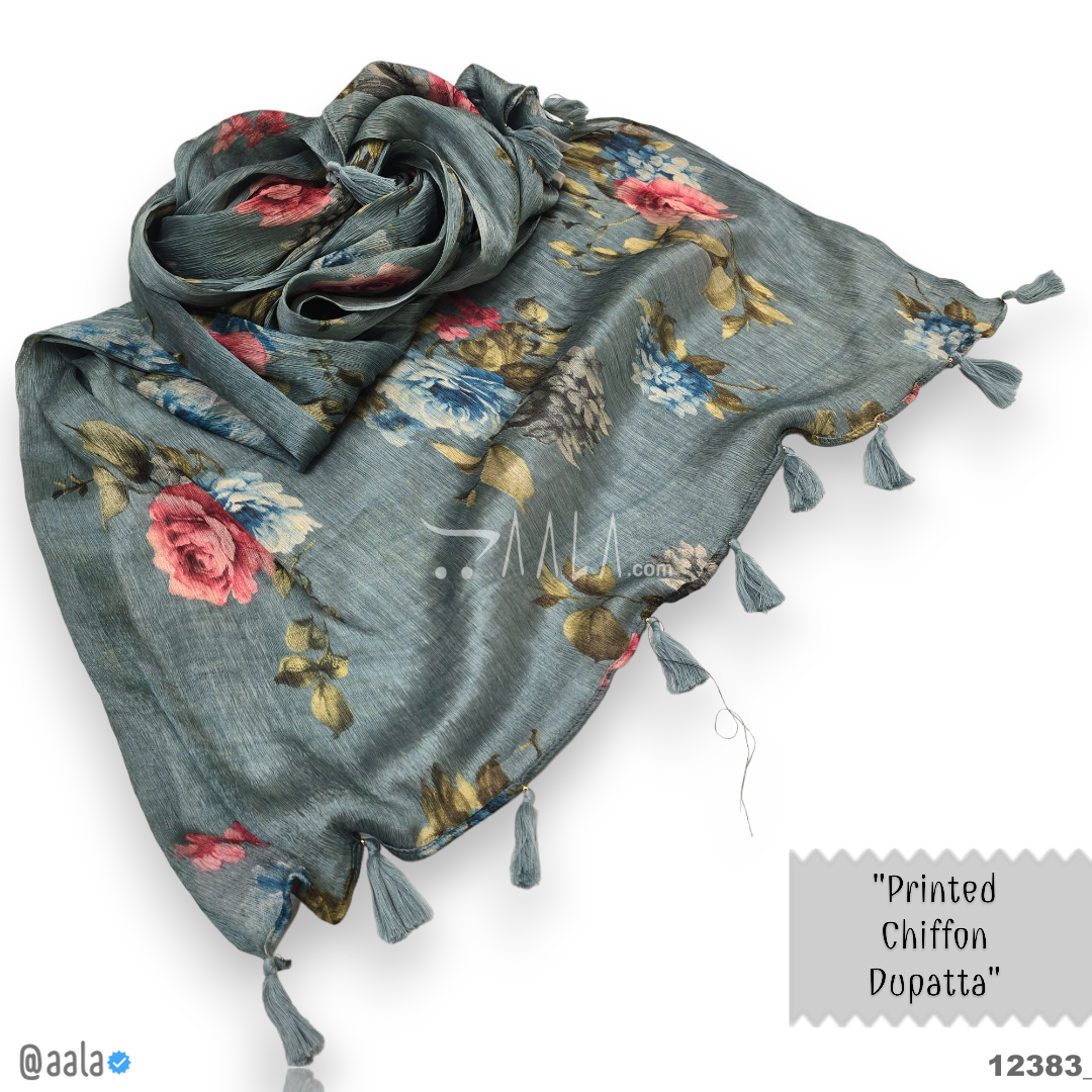 Printed-Crush Silk Blend Dupatta-32-Inches PRINTED 2.25-Metres 