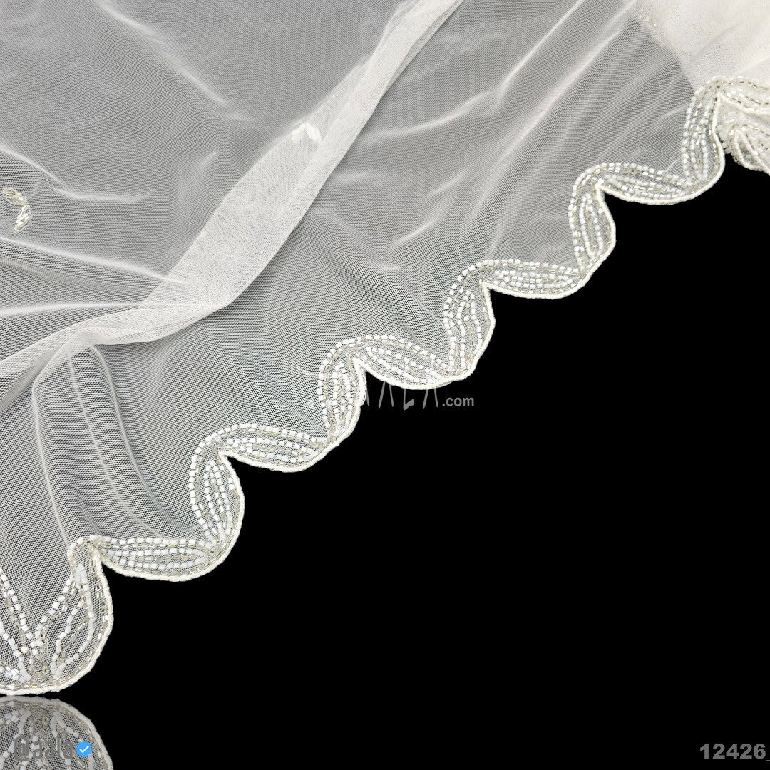 Handwork Net Nylon Dupatta-42-Inches DYEABLE 2.25-Metres 