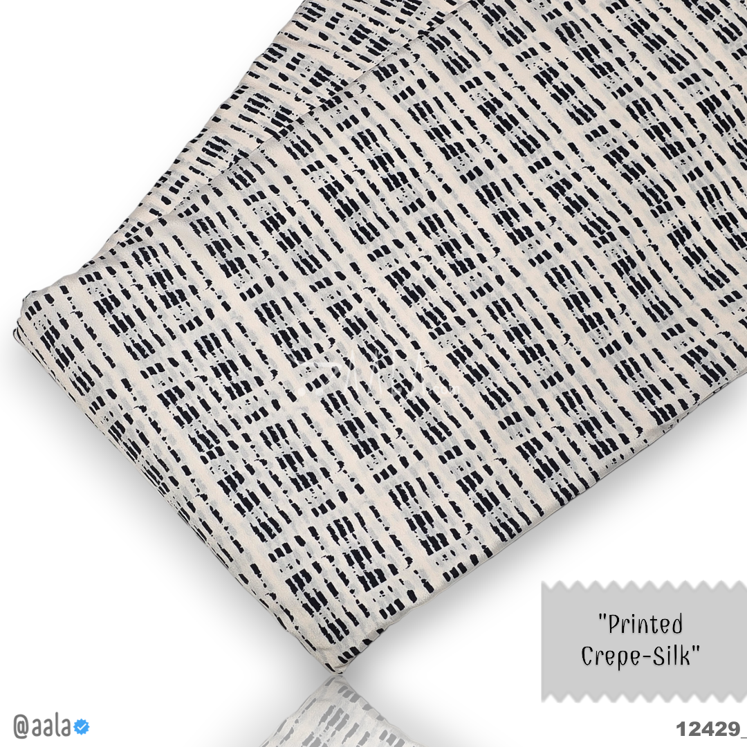 Printed-Silk Crepe Blend 44-Inches PRINTED Per-Metre #12429