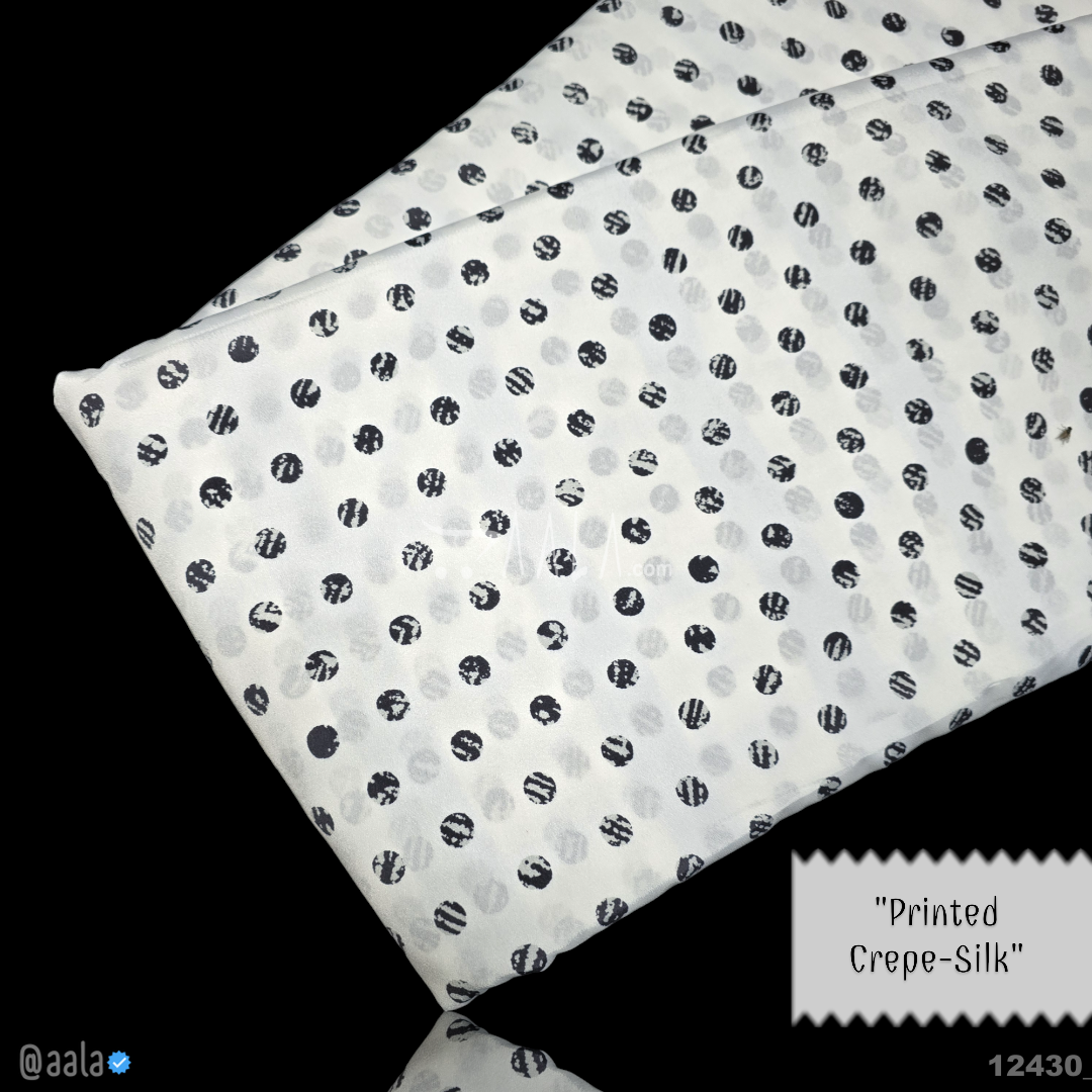 Printed-Silk Crepe Blend 44-Inches PRINTED Per-Metre #12430