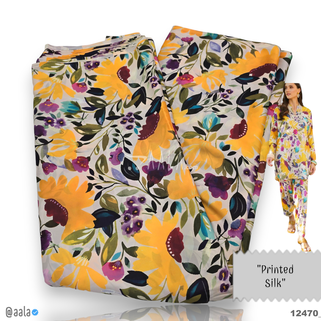 Printed Silk Blend 44-Inches PRINTED Per-Metre #12470