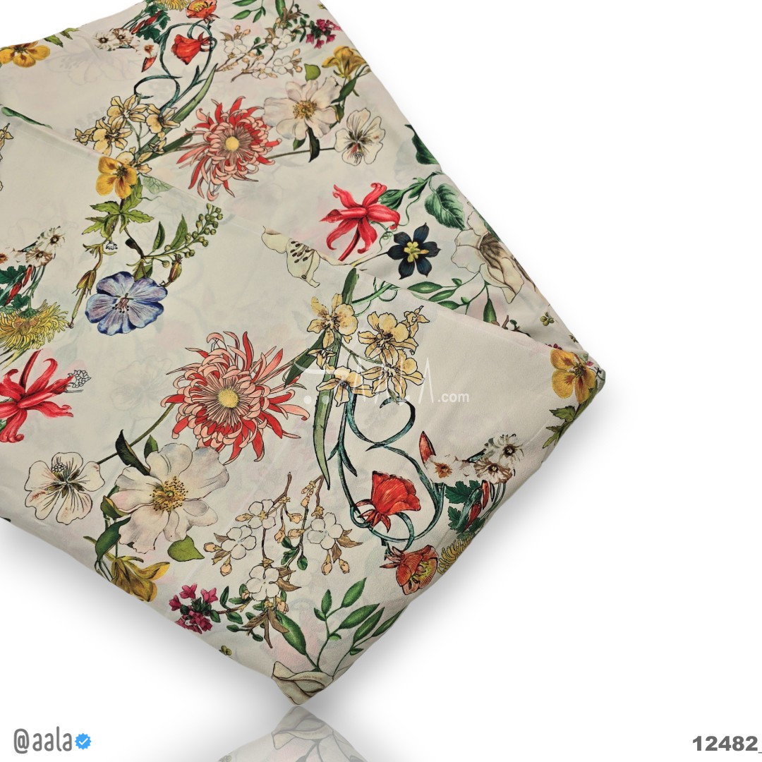 Printed-Crepe Silk Blend 44-Inches PRINTED Per-Metre 