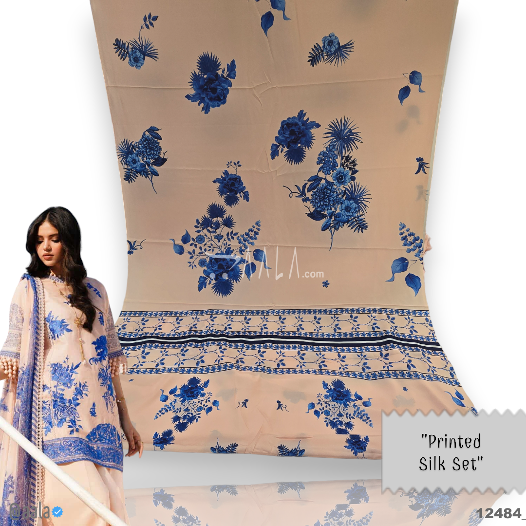Printed-Crepe Silk Blend 44-Inches PRINTED Per-Pc #12484