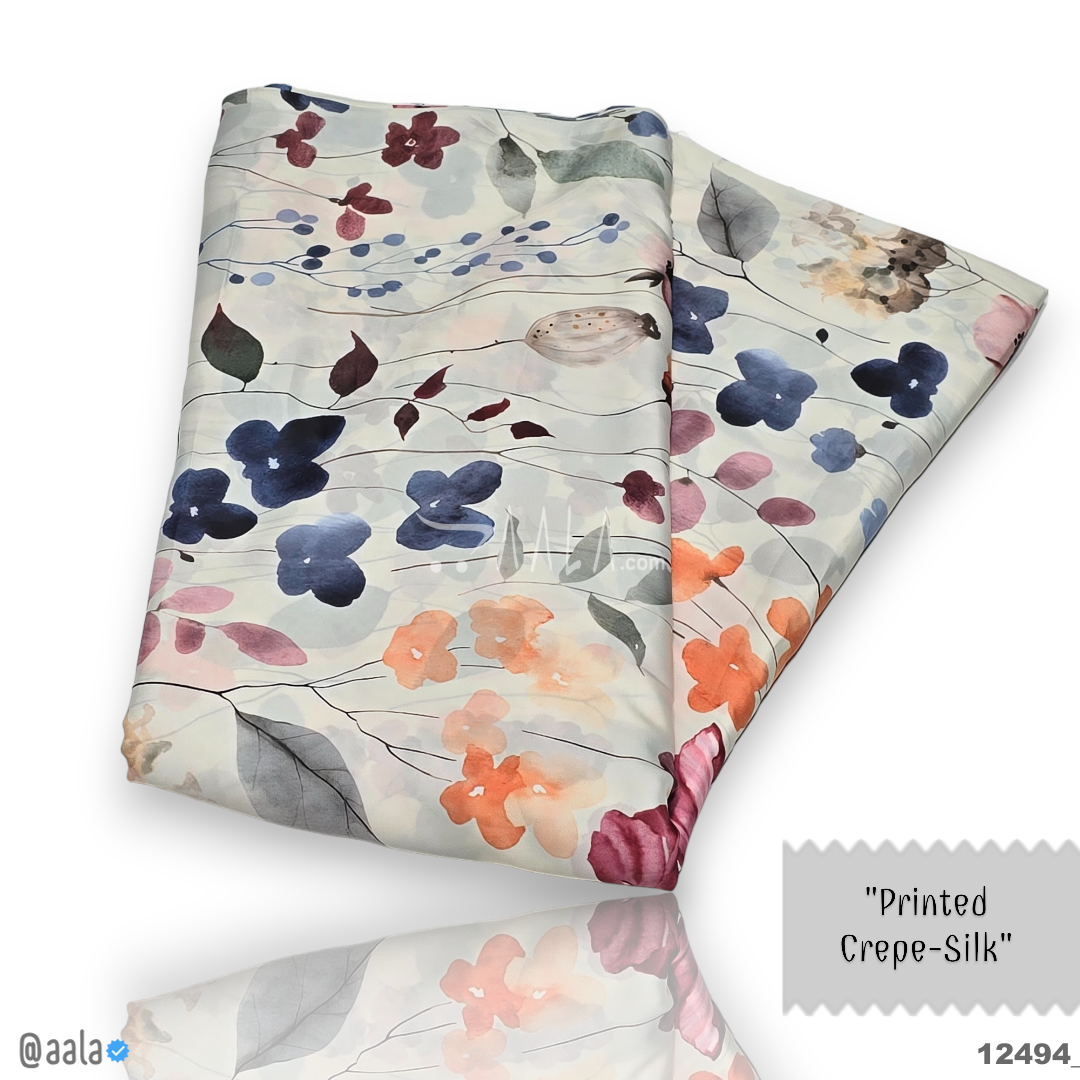 Printed Silk Blend 44-Inches PRINTED Per-Metre #12494
