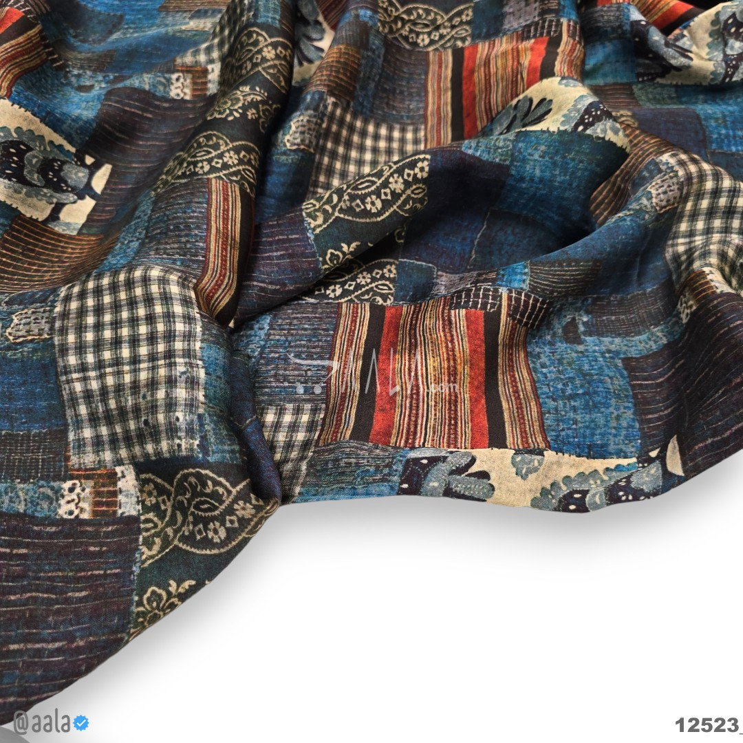Printed-Modal Silk Viscose 44-Inches PRINTED Per-Metre 