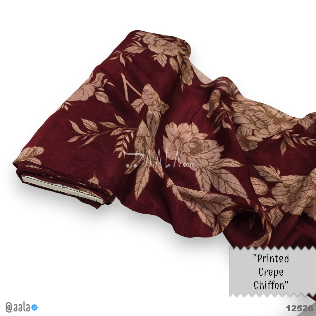 Printed-Crepe Chiffon Blend 44-Inches PRINTED Per-Metre 