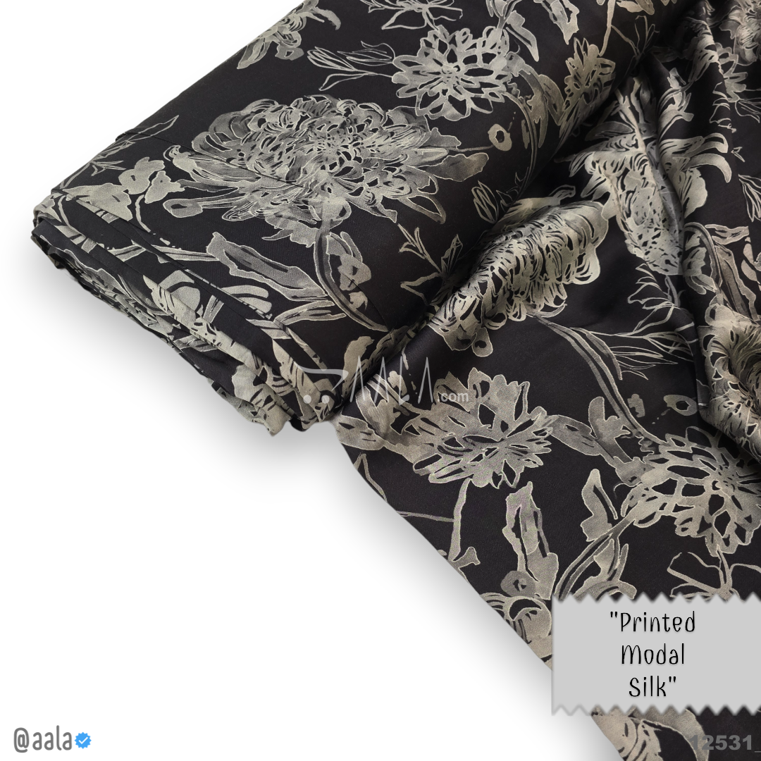 Printed-Modal Silk Viscose 44-Inches PRINTED Per-Metre #12531