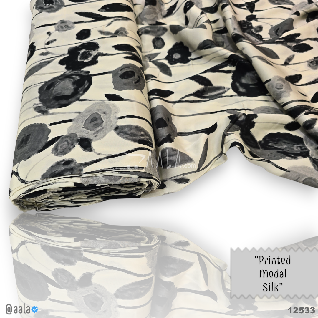 Printed-Modal Silk Viscose 44-Inches PRINTED Per-Metre #12533