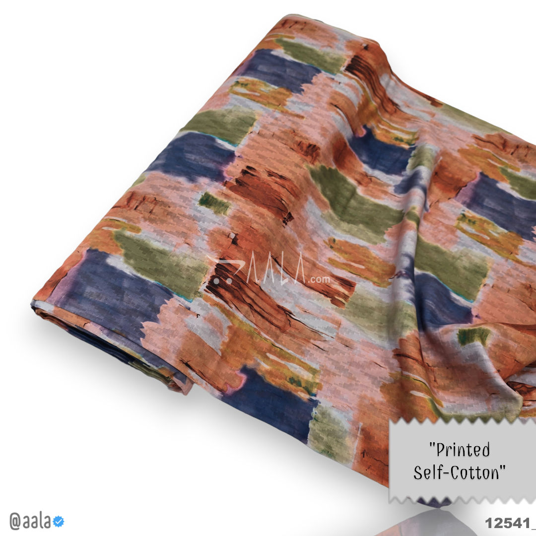 Printed-Jacquard Cotton Cotton 44-Inches PRINTED Per-Metre #12541