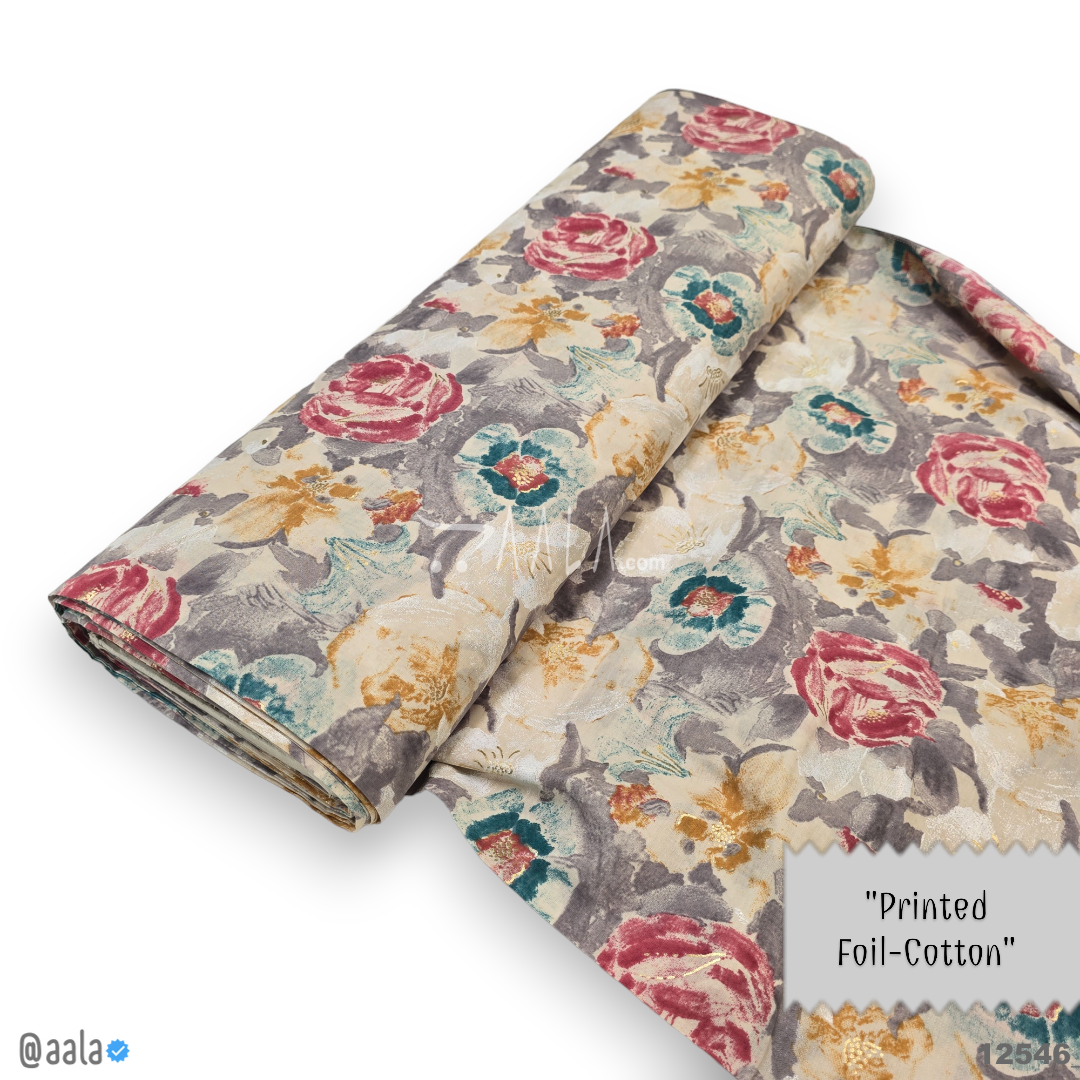 Printed-Foil Cotton Cotton 44-Inches PRINTED Per-Metre 