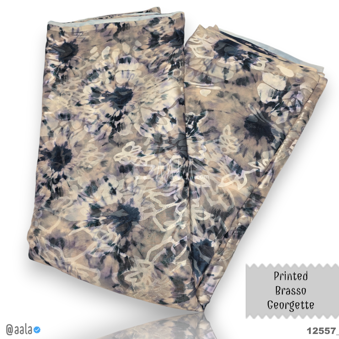 Printed-Brasso Georgette Blend 44-Inches PRINTED Per-Metre #12557