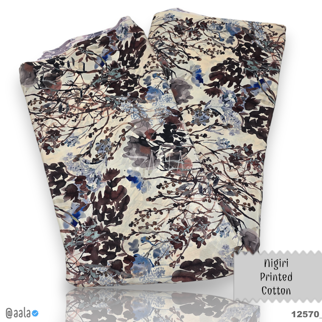 Nigiri-Printed Silk Cotton 44-Inches PRINTED Per-Metre #12570