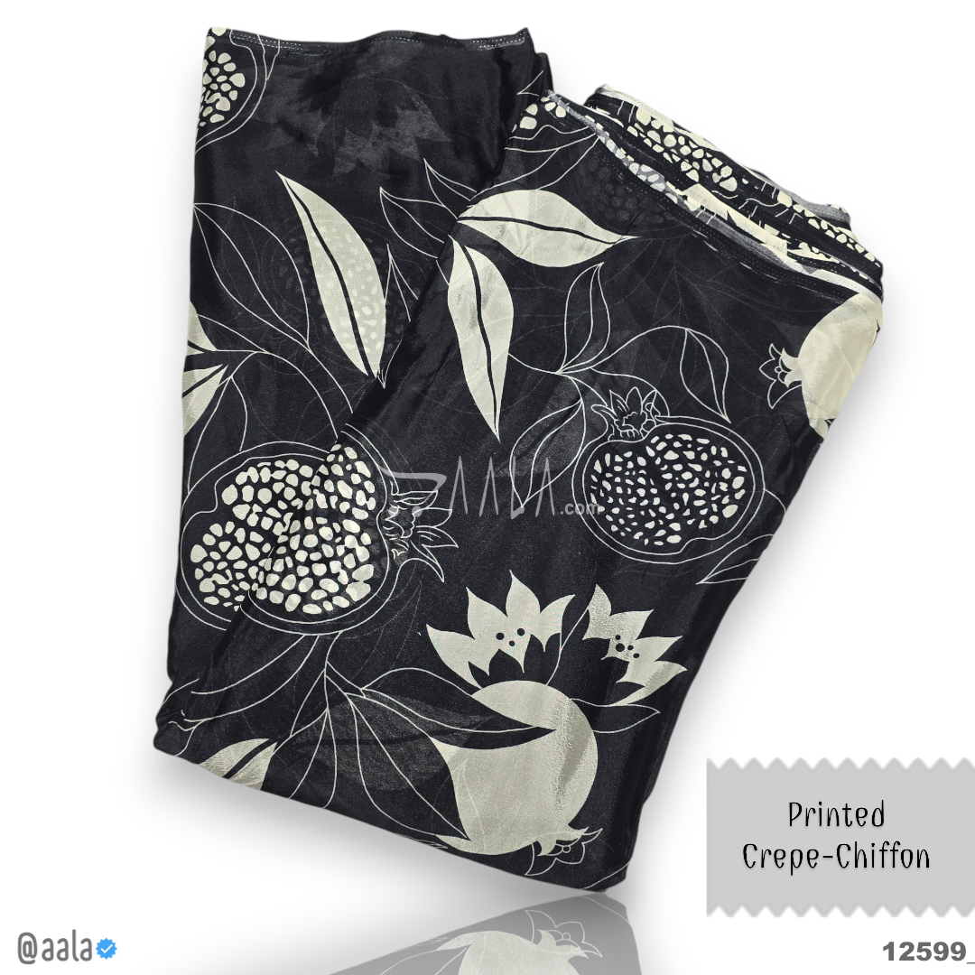 Printed-Crepe Chiffon Blend 44-Inches PRINTED Per-Metre 