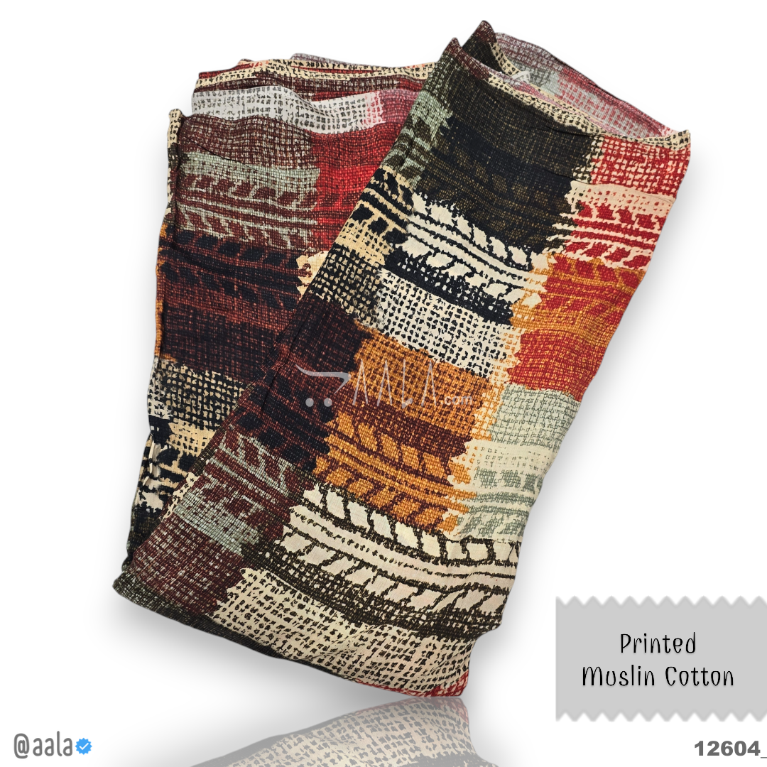 Printed-Muslin Cotton Cotton 44-Inches PRINTED Per-Metre #12604
