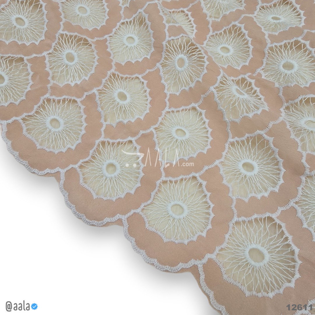 Cutwork Cotton Cotton 52-Inches PEACH Per-Metre 