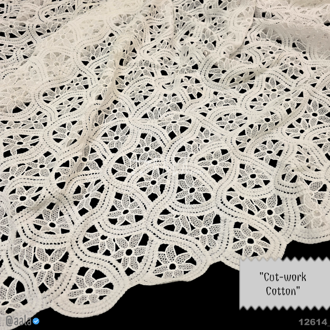 Cutwork Cotton Cotton 52-Inches DYEABLE Per-Metre 