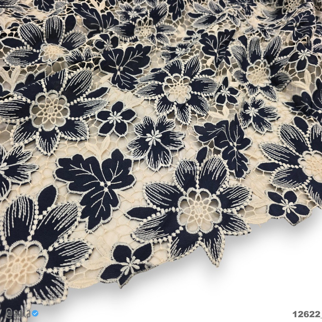 Cutwork Cotton Cotton 52-Inches BLUE Per-Metre 