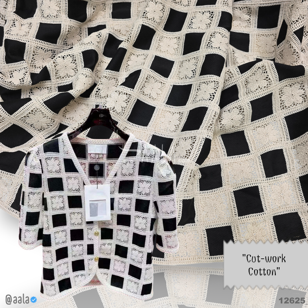 Cutwork Cotton Cotton 52-Inches BLACK Per-Metre 