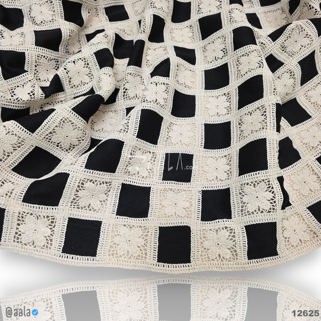 Cutwork Cotton Cotton 52-Inches BLACK Per-Metre 