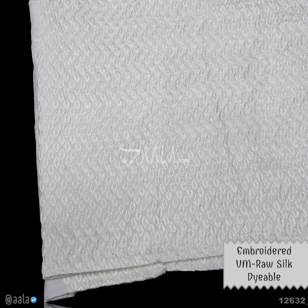 Embroidered-Raw Silk Viscose 44-Inches DYEABLE Per-Metre #12632