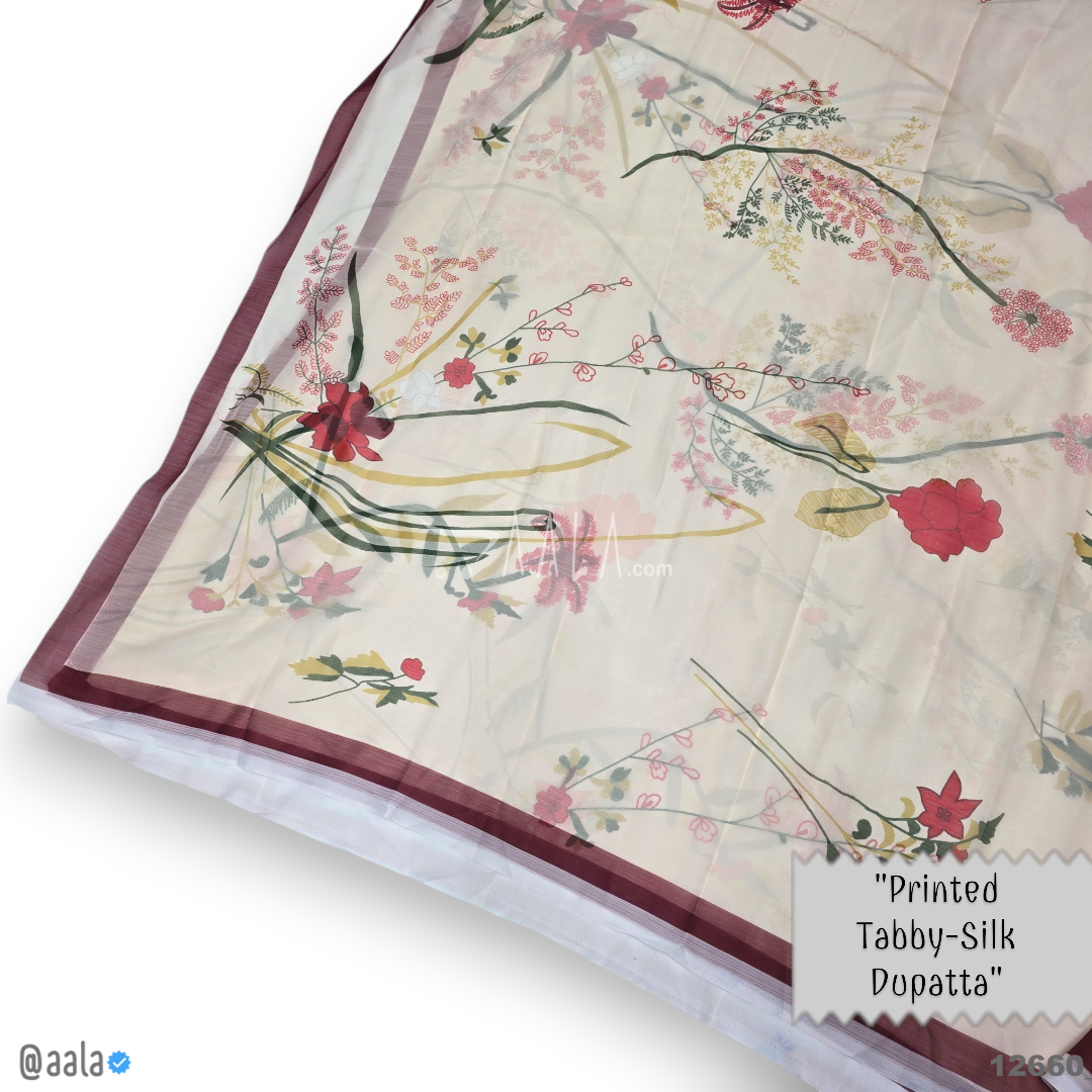 Printed-Tabby Chiffon Blend Dupatta-32-Inches PRINTED 2.25-Metres 