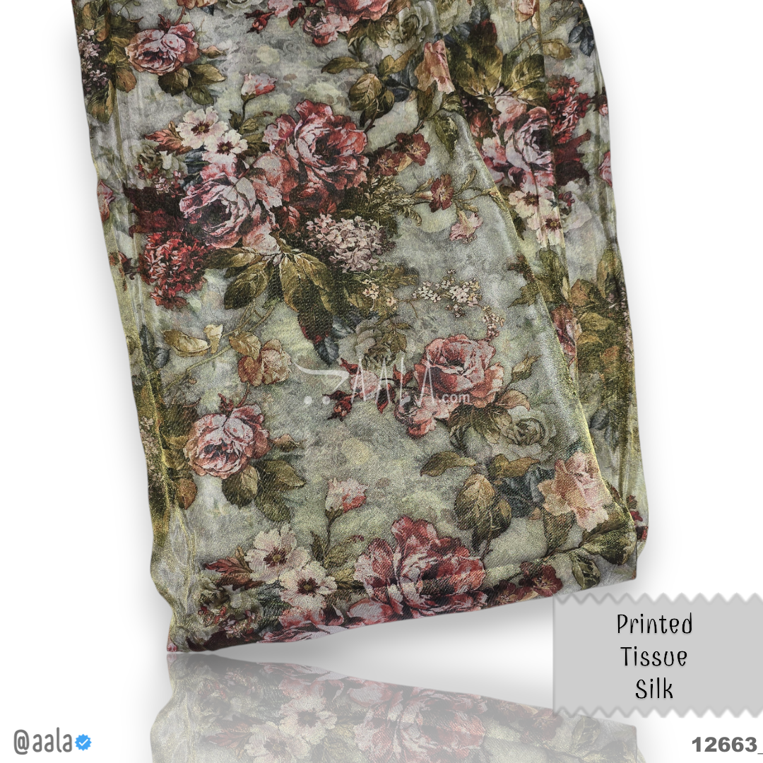 Printed-Tissue Silk VIscose 44-Inches PRINTED Per-Pc #12663