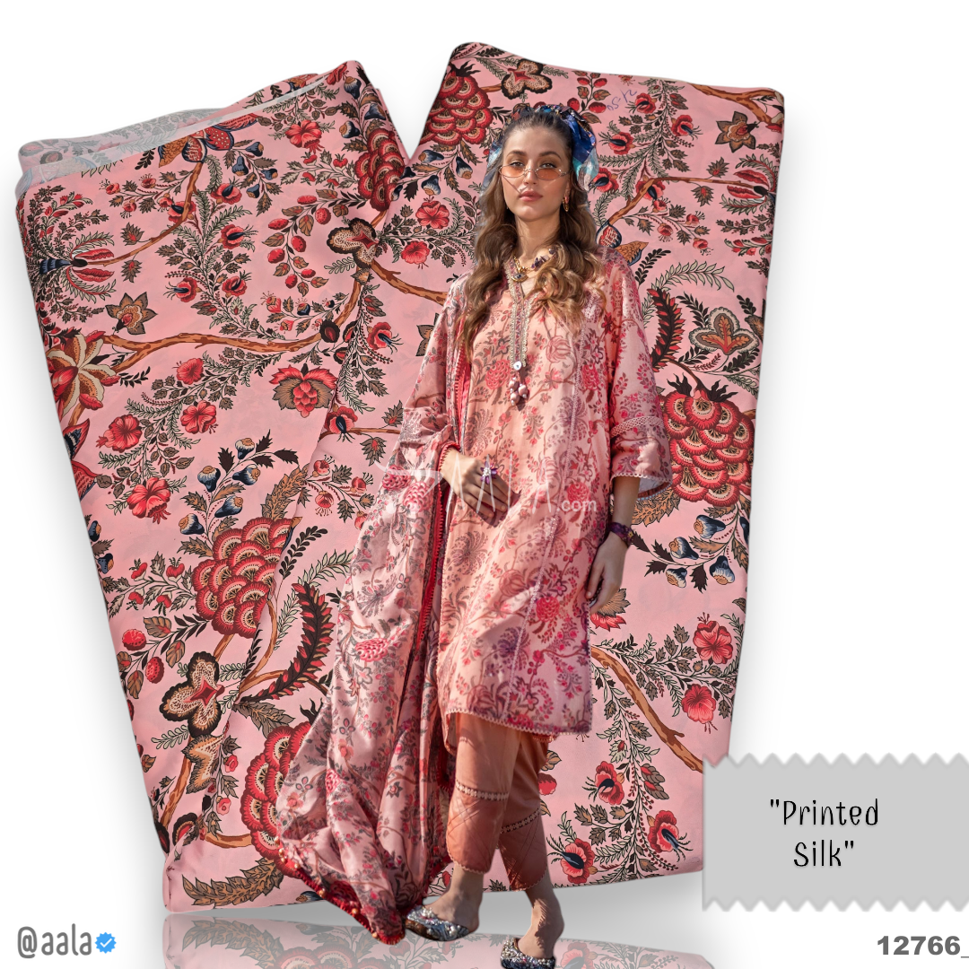 Printed Silk Blend 44-Inches PRINTED Per-Metre #12766