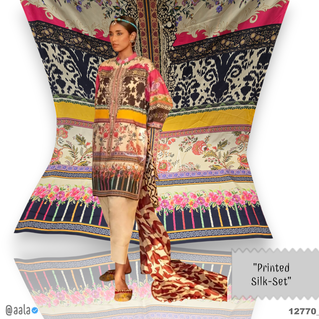 Printed Silk Blend 44-Inches PRINTED Per-Pc #12770