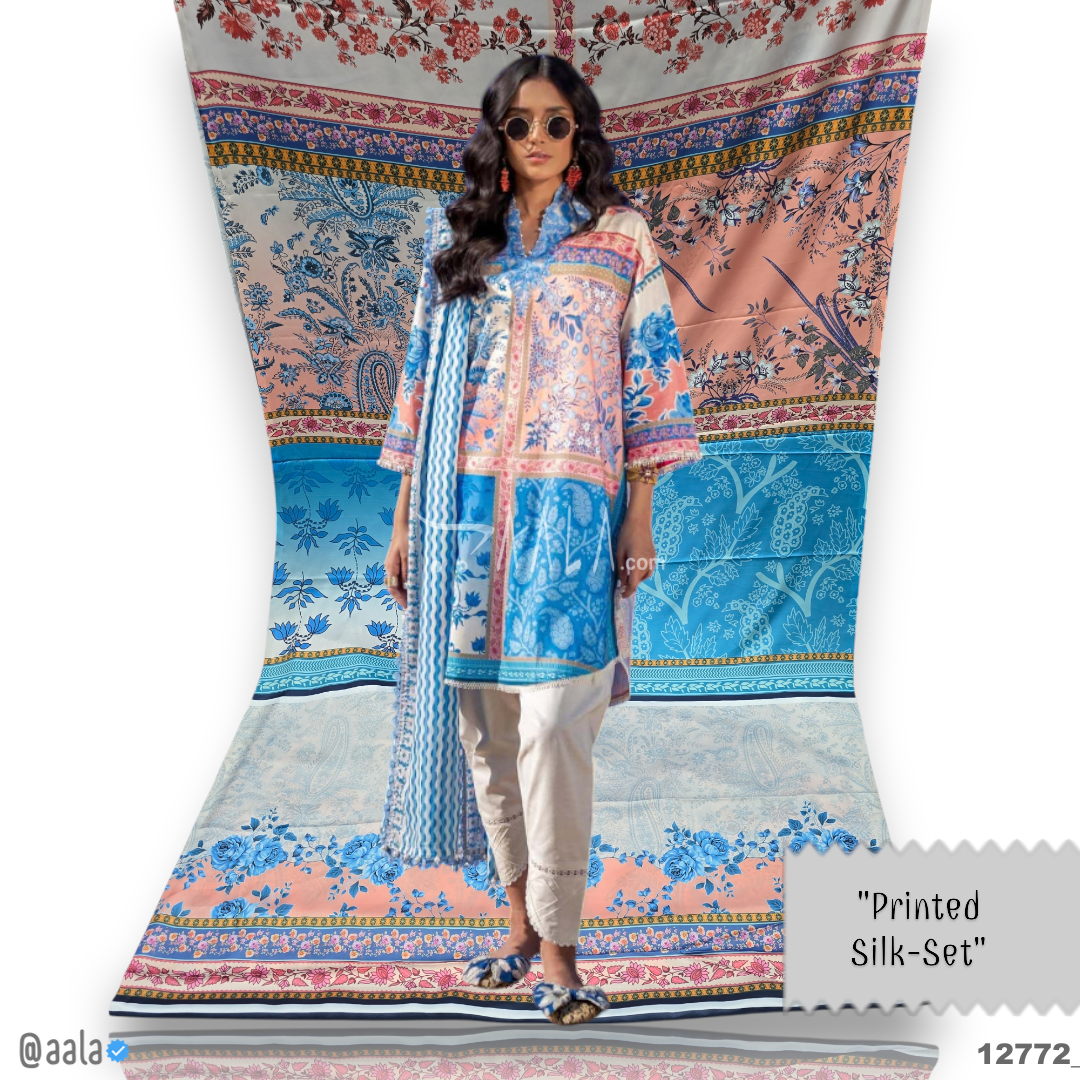 Printed Silk Blend 44-Inches PRINTED Per-Pc #12772