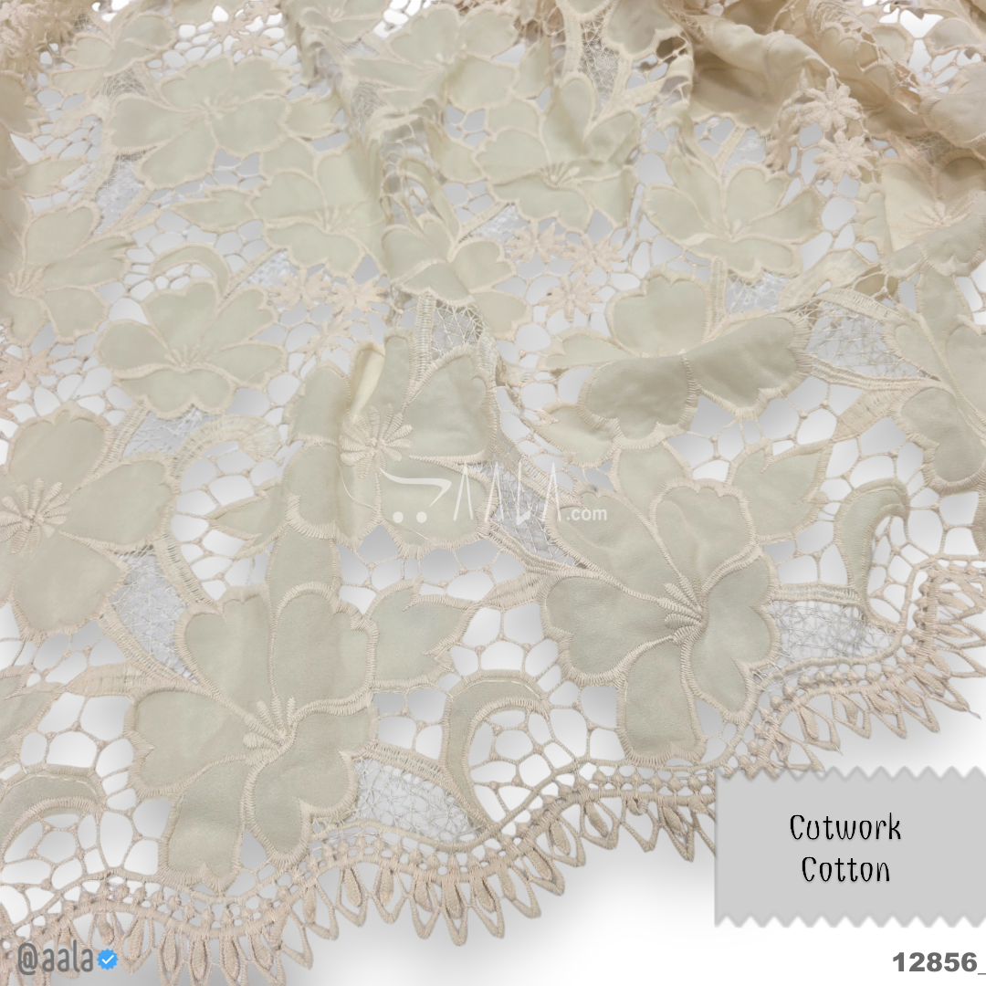 Cutwork Cotton Cotton 52-Inches CREAM Per-Metre 