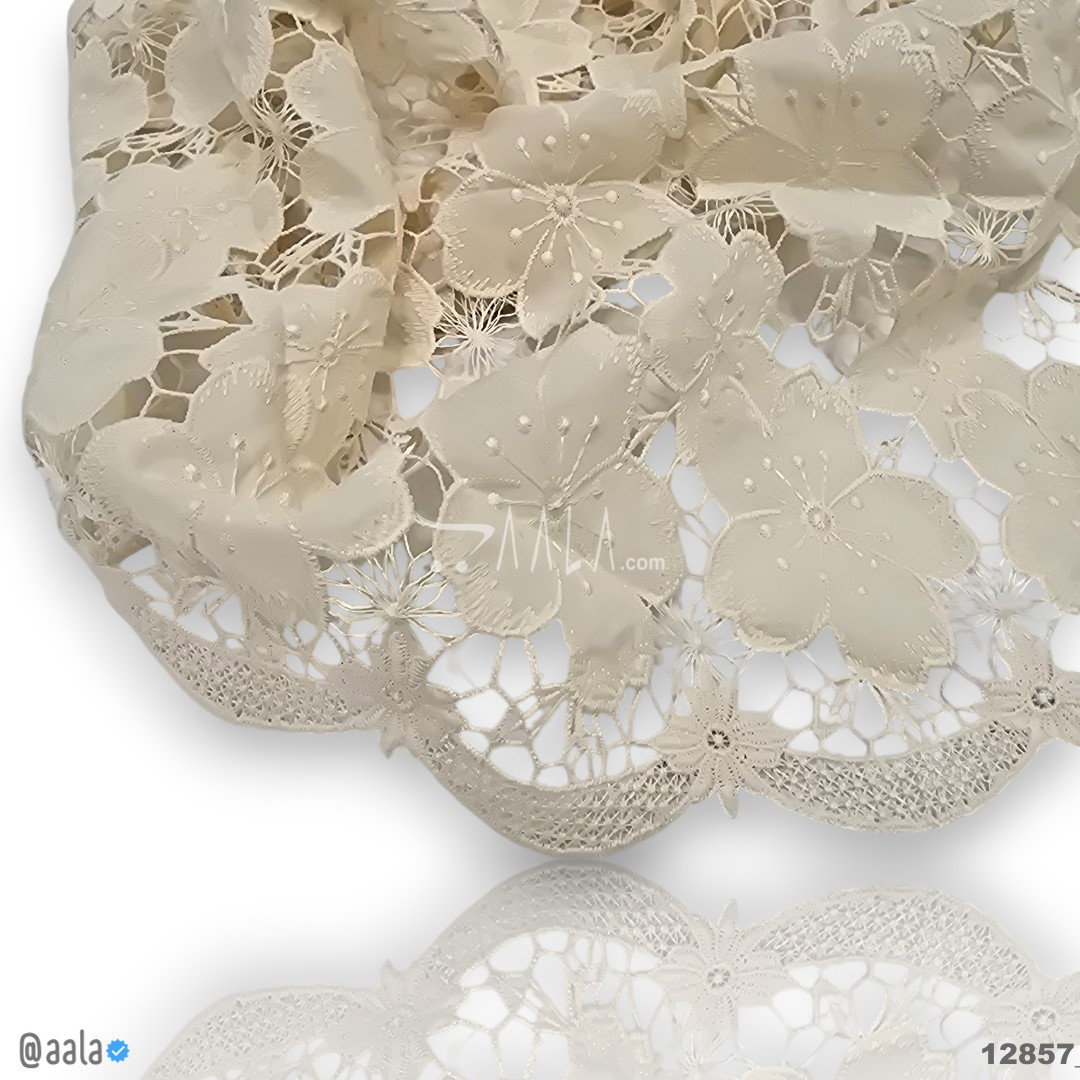 Cutwork Cotton Cotton 52-Inches CREAM Per-Metre 