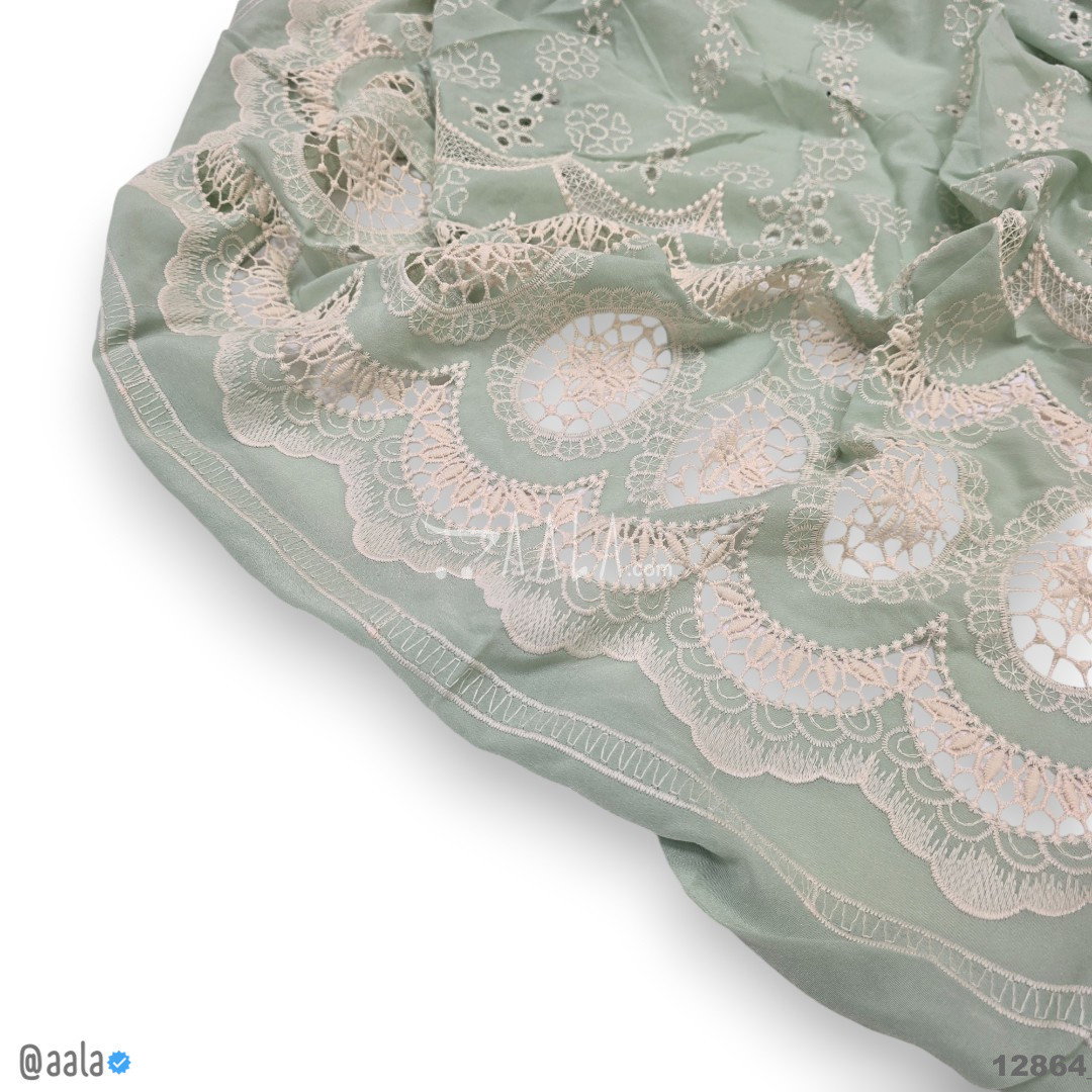 Cutwork Cotton Cotton 52-Inches GREEN Per-Metre 