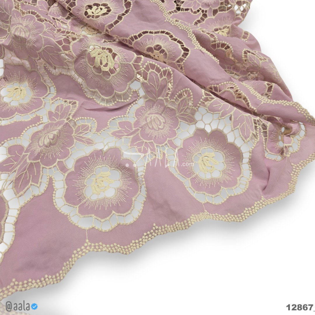 Cutwork Cotton Cotton 52-Inches LILAC Per-Metre 