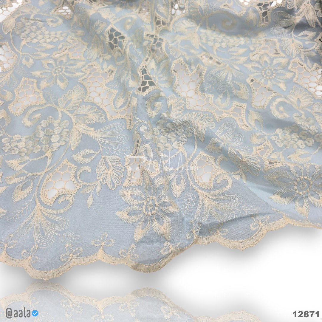 Cutwork Cotton Cotton 52-Inches BLUE Per-Metre 