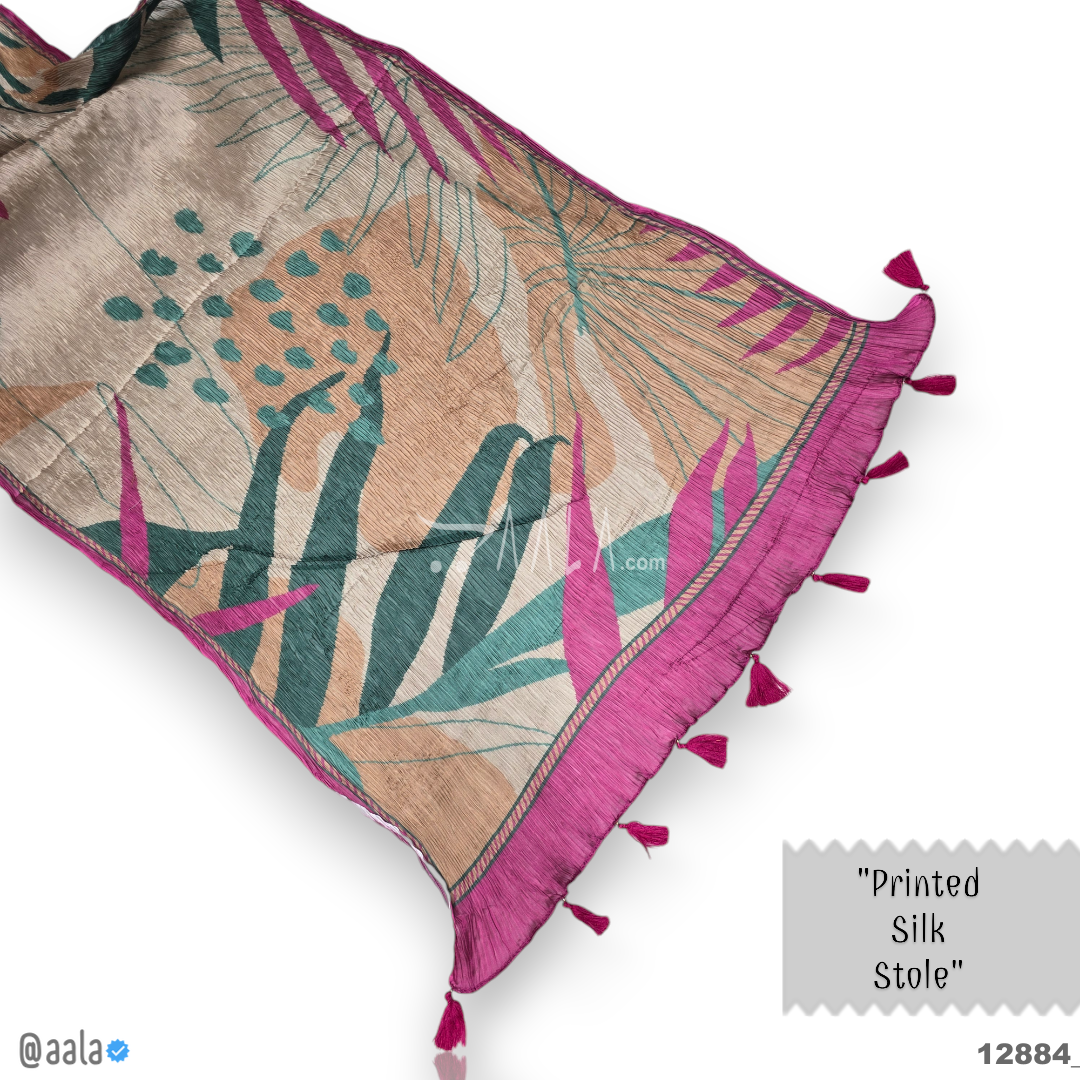 Printed Silk Blend Dupatta-20-Inches PRINTED 2.25-Metres 