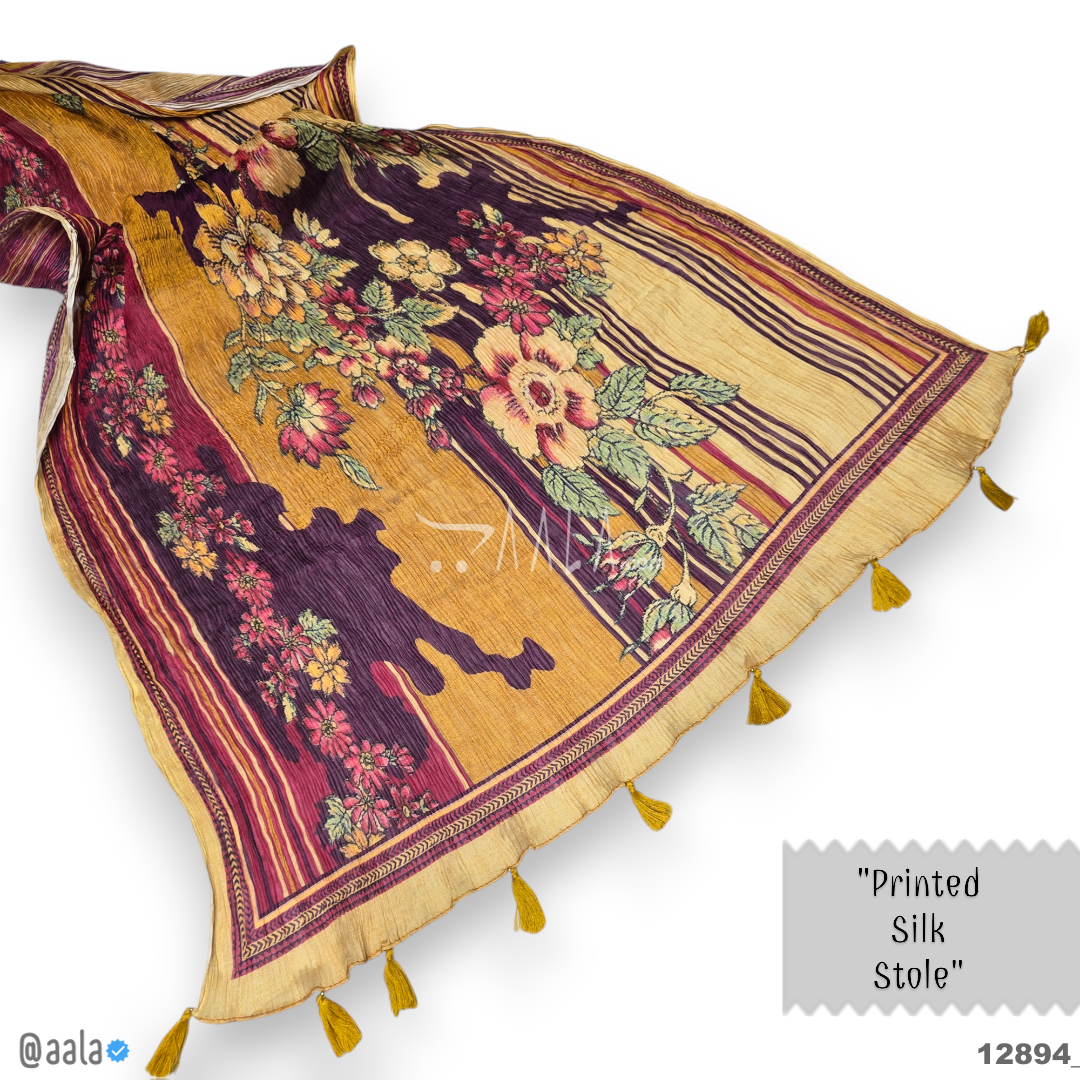 Printed Silk Blend Dupatta-20-Inches PRINTED 2.25-Metres 