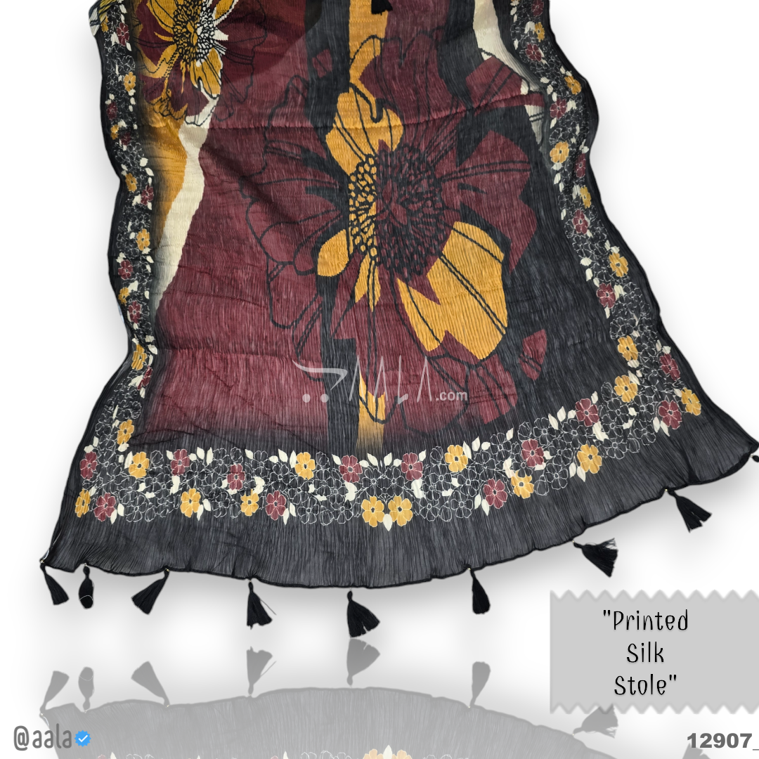 Printed Silk Blend Dupatta-20-Inches PRINTED 2.25-Metres 