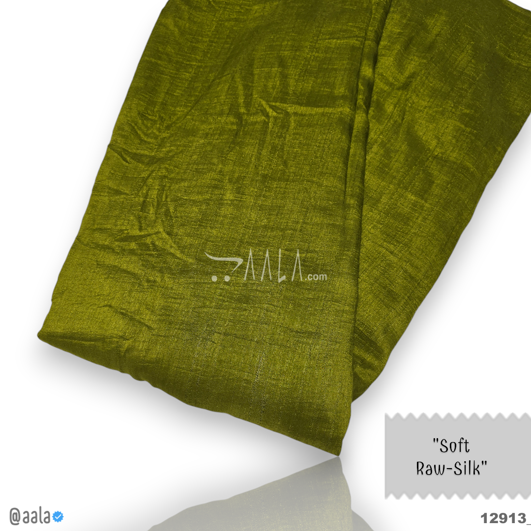 Soft-Raw Silk Blend 44-Inches GREEN Per-Metre #12913